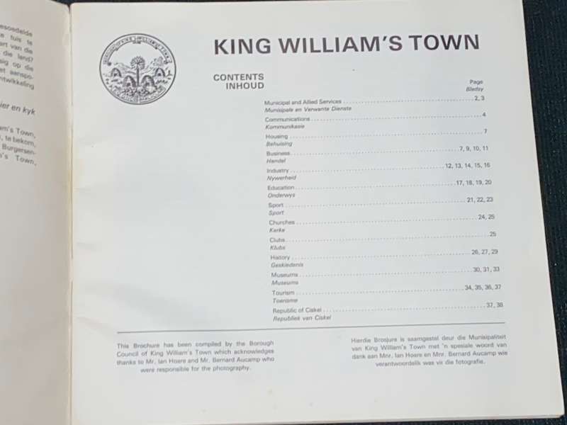 VINTAGE KING WILLIAMS TOWN BOOKLET
