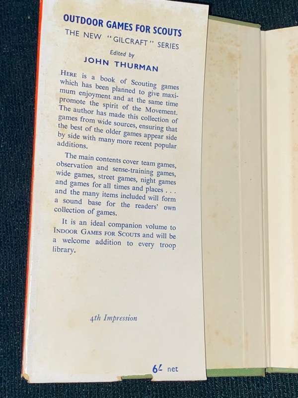 OUTDOOR GAMES FOR SCOUTS EDITED BY JOHN THURMAN AND R.B. HERBERT