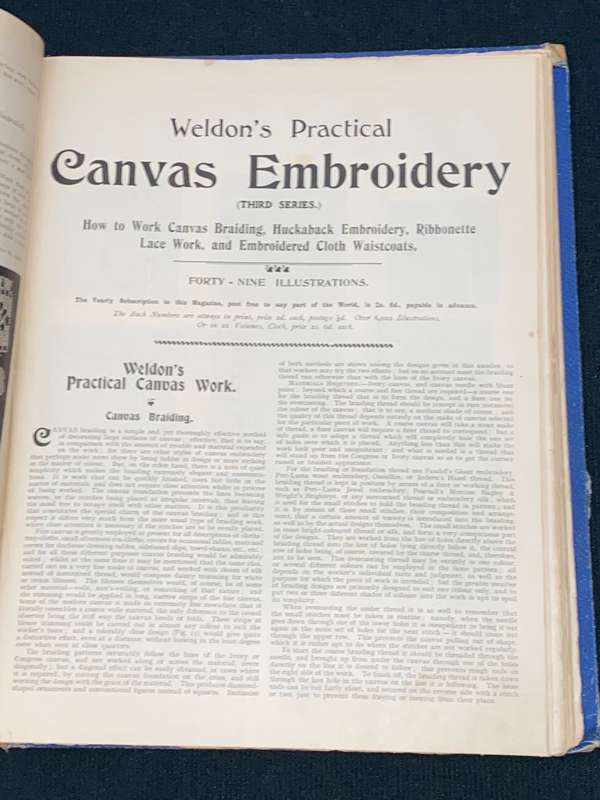 WELDON'S PRACTICAL TATTING & CROCHET, CANVAS EMBROIDERY 1890'S