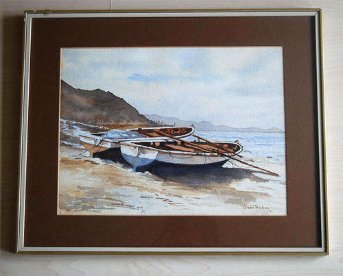 BOAT SCENE MAYBE FISHOEK BY EILEEN ALSTON