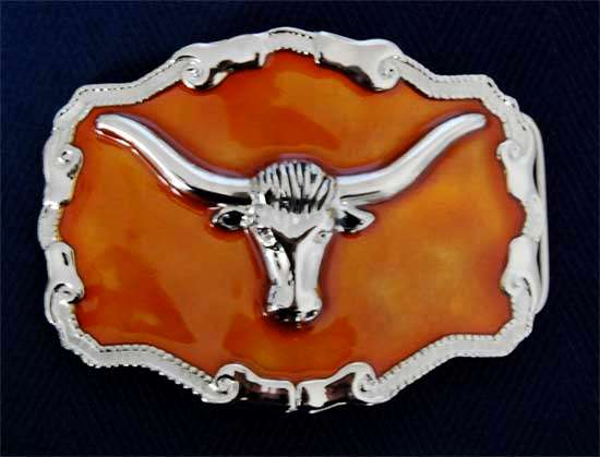 LONGHORN COWBOY BELT BUCKLE