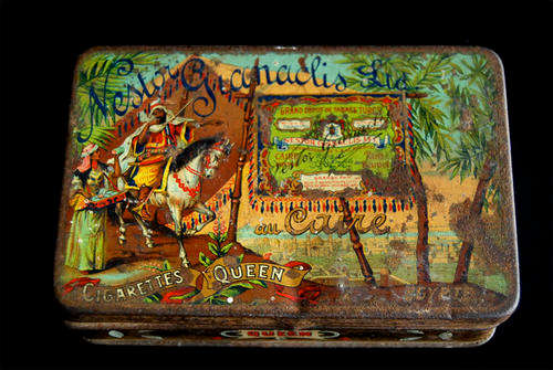 NESTOR GIANACLIS ANTIQUE 1890'S CIGARETTES CAIRO TIN RARE!
