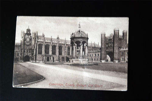 CAMBRIDGE TRINITY COLLEGE OLD COURT 1912 POSTCARD TO LONDON