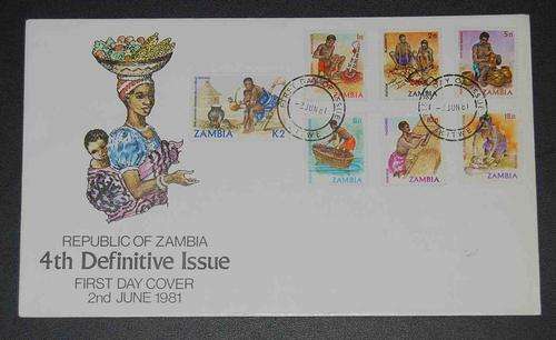 1981 ZAMBIA 4TH DEFINITIVE ISSUE FDC