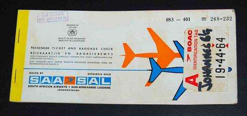 1972 SAA PASSENGER TICKET