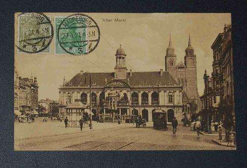 1921 MAGDEBURG GERMANY POSTCARD TO SEA POINT CAPE TOWN