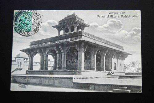 VINTAGE USED POSTCARD OF PALACE BOMBAY INDIA SOUTH AFRICA 1918