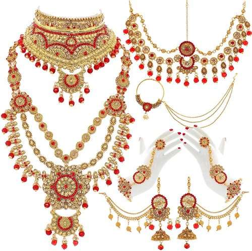 Ethnic Indian Traditional Kundan Dulhan Bridal Jewellery Set for Women