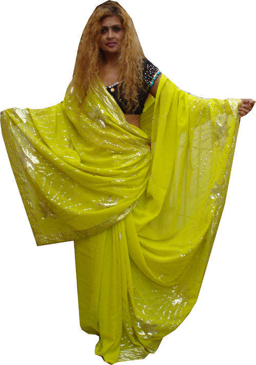 Stunning Green Sequined Saree