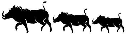 1 x Vinyl Sticker Warthog Family 60 mm x 230 mm Decal