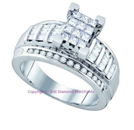 **JAW DROPPING [R55643]** INVISIBLE DESIGN [1.00ct] DIAMOND RING [WHITE GOLD] - **SEE VIDEO**