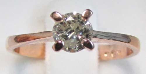 **BRIGHT SPARKLE [R26528]** ROUND CUT [0.352ct] SOLITAIRE DIAMOND RING [ROSE GOLD] - BUY SAFE
