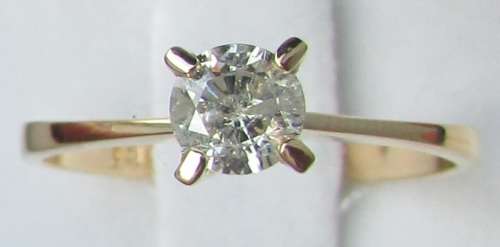**1/2ct SPECIAL [R27314]** ROUND CUT [0.500ct] SOLITAIRE DIAMOND RING [YELLOW GOLD] - BUY SAFE