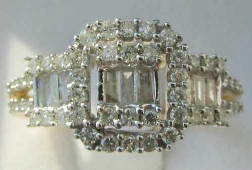 **ONCE-OFF DEAL [R41674]** EMERALD / ROUND CUT [0.818ct] DIAMOND RING [YELLOW GOLD] - BUY SAFE