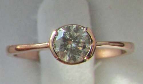 **DESIGNER PIECE [R25470]** ROUND CUT [0.435ct] SOLITAIRE DIAMOND RING [ROSE GOLD] - BUY SAFE