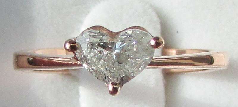 **SPECIAL DEAL [R31083]** HEART SHAPE [0.675ct] DIAMOND RING [ROSE GOLD] - BUY SAFE