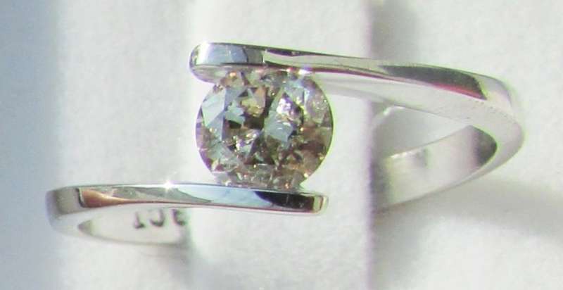 **STUNNING SOLITAIRE [R31036]** ROUND CUT DIAMOND [0.430ct] TWIST RING [WHITE GOLD] - BUY SAFE