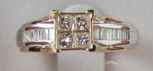**PRINCESS DESIGNER [R40879]** DIAMOND RING [0.70ct] INVISIBLE SETTING [WHITE/YELLOW GOLD] -BUY SAFE