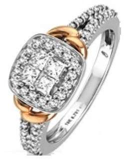 **HUGE RING [R45687]** PRINCESS CUT [1.00ct] DIAMOND RING [3.838g] WHITE GOLD - *SEE VIDEO*