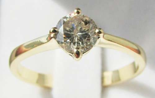 **1/2ct DESIGNER PIECE [R29470]** ROUND CUT [0.500ct] SOLITAIRE DIAMOND RING [YELLOW GOLD] -BUY SAFE