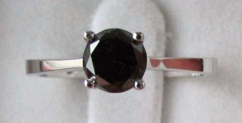 **BE UNIQUE [R33050]** BLACK DIAMOND [1.190ct] ROUND CUT RING [18KT WHITE GOLD] -  BUY SAFE