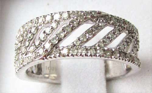**ELEGANT [R37385]** HIGH QUALITY [0.700ct] DIAMOND BAND [4.718g] WHITE GOLD - BUY SAFE