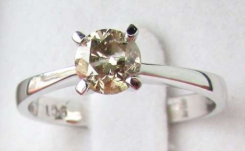 **4 CLAW DESIGN [R29528]** ROUND CUT [0.681ct] SOLITAIRE DIAMOND RING [WHITE GOLD] - BUY SAFE