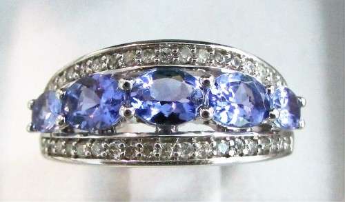 **ONCE-OFF DEAL [R56674]** FLOWER TANZANITE [1.300ct] AND DIAMOND RING [WHITE GOLD] - BUY SAFE