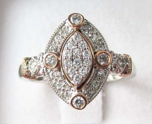 **EXCEPTIONAL [R31412]** MARQUISE DESIGN [0.400ct] DIAMOND RING [3.405g] WHITE GOLD - **SEE VIDEO**