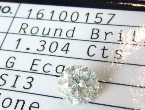 **CERTIFIED [R105920]** MASSIVE [1.304ct] ROUND CUT [COLOUR G /SI3] DIAMOND [SOUTH AFRICA] -BUY SAFE