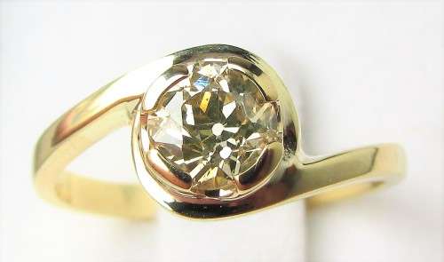 **GREAT VALUE [R32547]** SWIRL [CLEAN] ROUND CUT DIAMOND [0.650ct] RING [YELLOW GOLD] - BUY SAFE