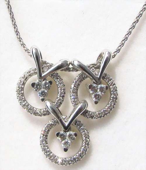 **ITALIAN DESIGNER [R91754]** ROUND CUT [1.00ct] DIAMOND NECKLACE [18KT WHITE GOLD] - **SEE VIDEO**