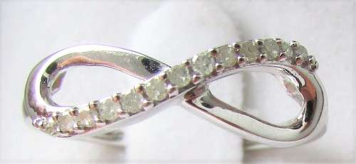 **GREAT VALUE [R18626]** INFINITY DESIGN [0.200ct] DIAMOND RING [WHITE GOLD] - BUY SAFE