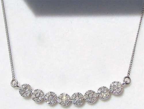 **GLITTERING [R45698]** DESIGNER DIAMOND NECKLACE [ 1.00CT ] ROUND CUT [WHITE GOLD] - BUY SAFE