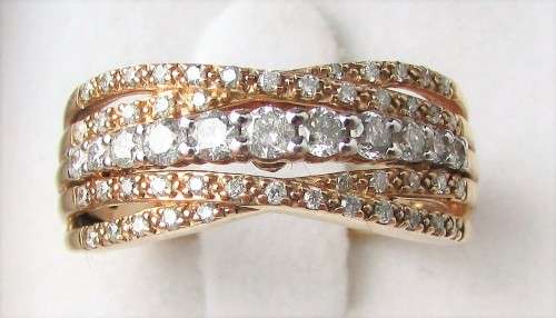 **NEW DESIGN [R41408]** HIGH [G / SI1] QUALITY [0.800ct] DIAMOND BAND [4.526g] YELLOW GOLD -BUY SAFE