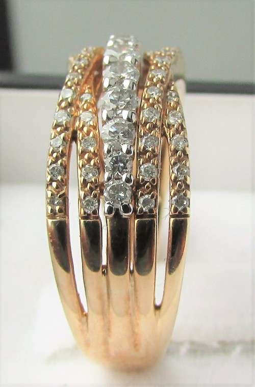 **NEW DESIGN [R41408]** HIGH [G / SI1] QUALITY [0.800ct] DIAMOND BAND [4.526g] YELLOW GOLD -BUY SAFE