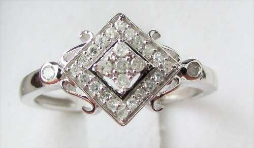 **BRILLIANT VALUE [R28083]** DESIGNER DIAMOND [0.300ct] RING [WHITE GOLD] - BUY SAFE