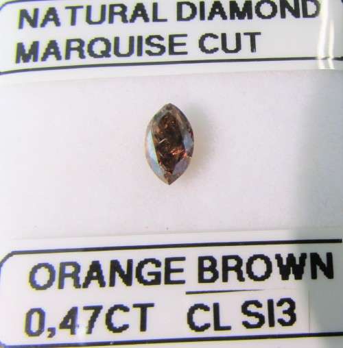 **BARGAIN DEAL** [0.470ct] MARQUISE CUT [ORANGY BROWN] DIAMOND STARTING AT R1 - BUY SAFE