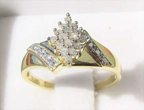 **ONCE-OFF [R23639]** DESIGNER [0.250ct] CLUSTER DIAMOND RING [YELLOW GOLD] - BUY SAFE