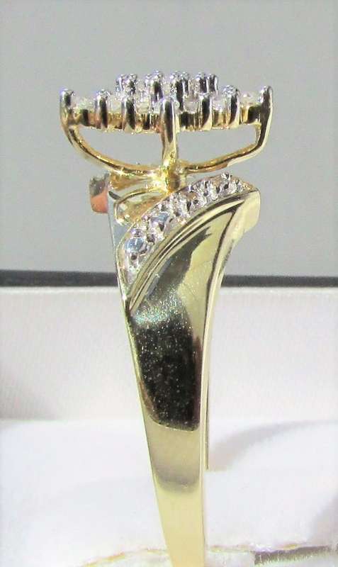 **ONCE-OFF [R23639]** DESIGNER [0.250ct] CLUSTER DIAMOND RING [YELLOW GOLD] - BUY SAFE
