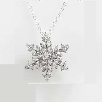 *LIMITED EDITION [R24785]* DIAMOND SNOWFLAKE PENDANT [0.350ct] WHITE GOLD + OPTIONAL CHAIN -BUY SAFE