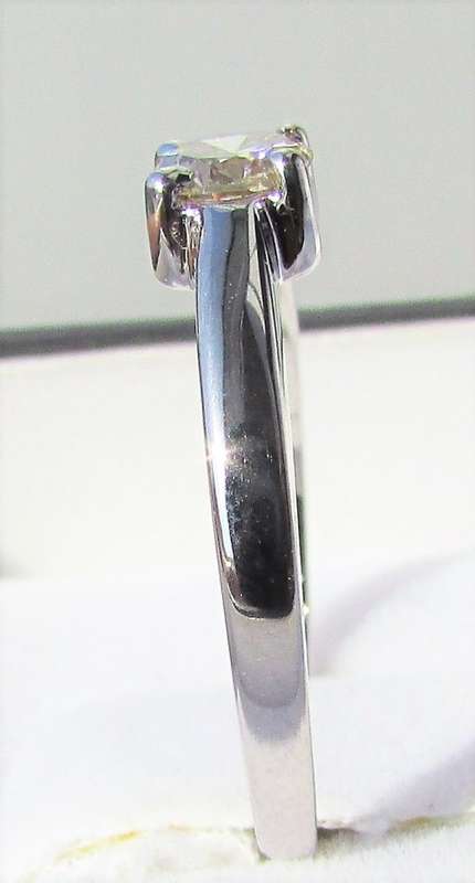 **4 CLAW DESIGN [R26473]** ROUND CUT [0.310ct] SOLITAIRE DIAMOND RING [WHITE GOLD] - BUY SAFE