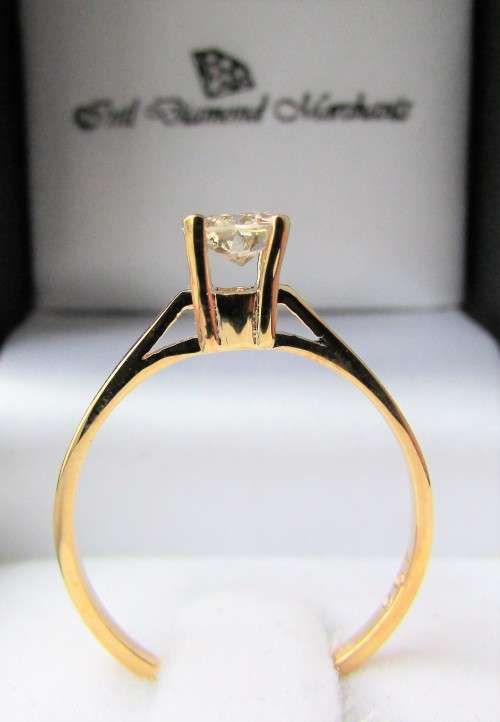**CERTIFIED 1 PIECE ONLY [R36654]** 1/2ct DEAL [0.437ct] ROUND CUT [SI3] DIAMOND RING [YELLOW GOLD]