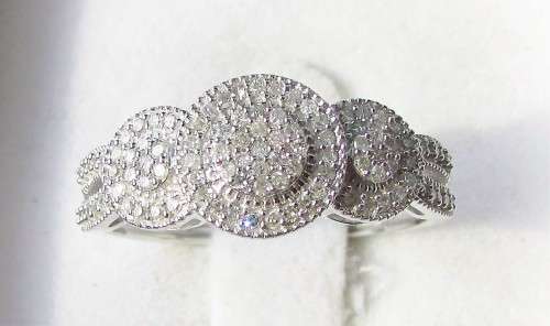 **NEW RANGE [R26639]** DESIGNER [0.350ct] TRILOGY CLUSTER DIAMOND RING [WHITE GOLD] - BUY SAFE