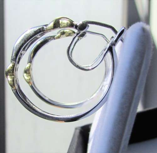 **DIAMOND HOOPS [R21893]** BAGUETTE CUT [0.275ct] DIAMOND EARRINGS [YELLOW / WHITE GOLD] -  BUY SAFE