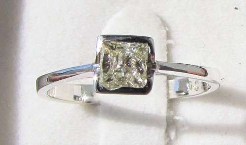 **1/2CT DEAL [R23528]** PRINCESS CUT [0.500ct] SOLITAIRE DIAMOND RING [WHITE GOLD] - BUY SAFE