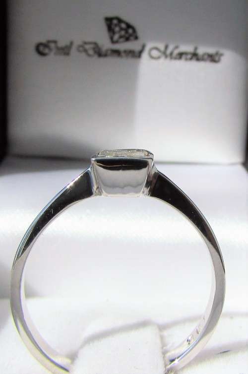 **1/2CT DEAL [R23528]** PRINCESS CUT [0.500ct] SOLITAIRE DIAMOND RING [WHITE GOLD] - BUY SAFE