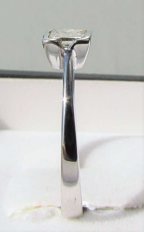 **1/2CT DEAL [R23528]** PRINCESS CUT [0.500ct] SOLITAIRE DIAMOND RING [WHITE GOLD] - BUY SAFE