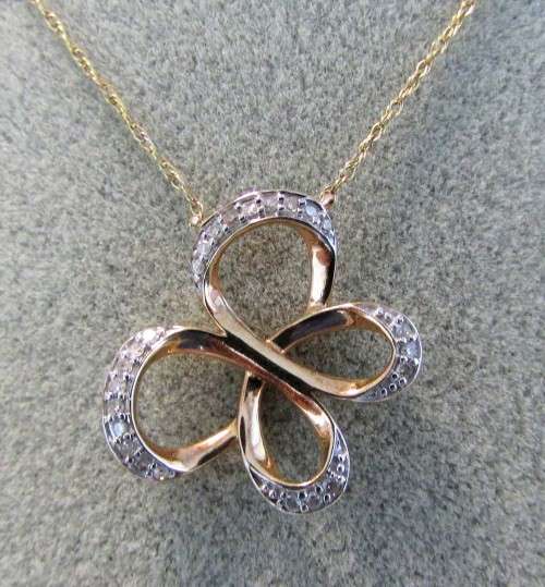 **LAST CHANCE [R20654]** DIAMOND BUTTERFLY PENDANT [0.200ct] YELLOW GOLD + OPTIONAL CHAIN - BUY SAFE