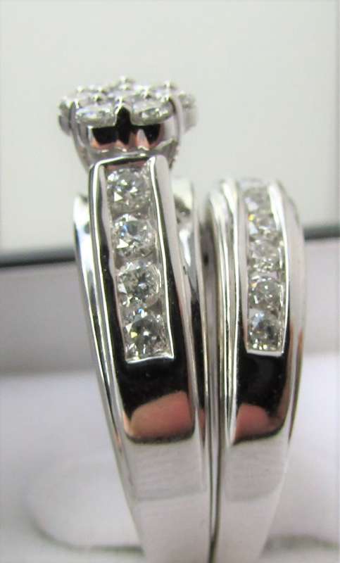 **BEST OF THE BEST [R55896]** BRIDAL TWINSET [1.25ct] ROUND CUT DIAMOND RING [WHITE GOLD] - BUY SAFE